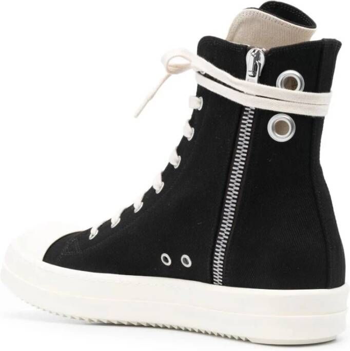 Rick Owens Geobasket Denim Sneakers Zwart Melk Black Heren