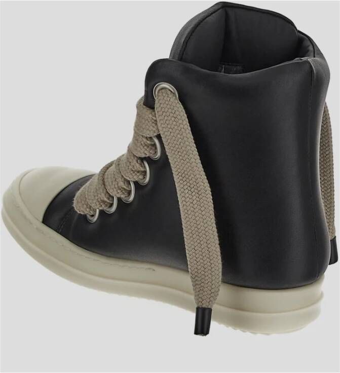 Rick Owens Gewatteerde Sneakers in Koeienleer Black Dames