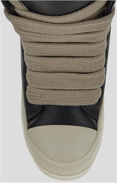 Rick Owens Gewatteerde Sneakers in Koeienleer Black Dames