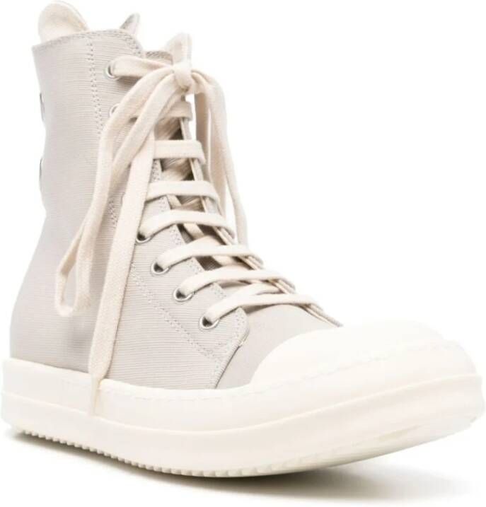 Rick Owens Grijze Sneakers Haaien Tand Zool Rits Veters Gray Dames