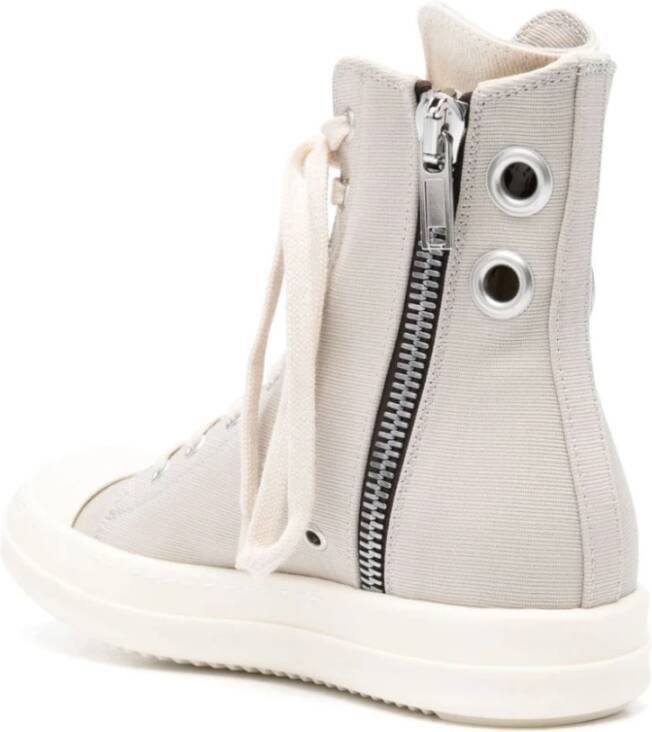 Rick Owens Grijze Sneakers Haaien Tand Zool Rits Veters Gray Dames