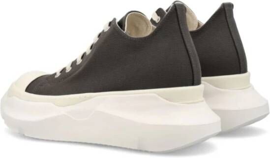 Rick Owens Grijze Sneakers Leer Veters Rubber Zool Gray Heren