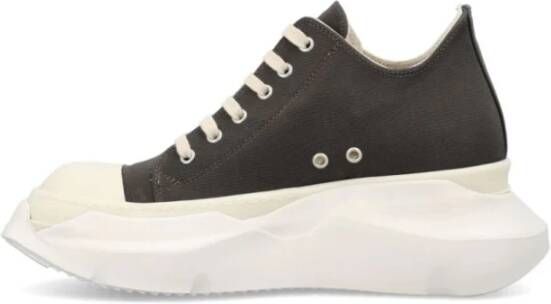 Rick Owens Grijze Sneakers Leer Veters Rubber Zool Gray Heren