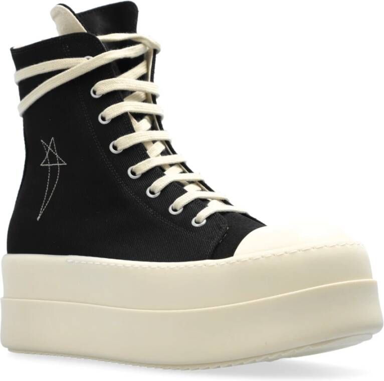 Rick Owens Hoge sneakers Dubbele Bumper Black Dames