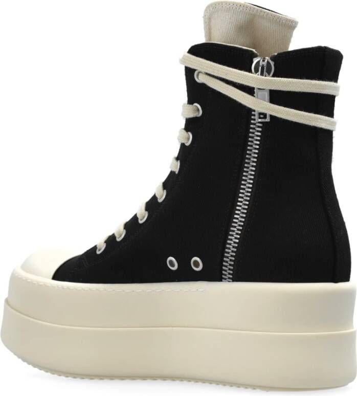 Rick Owens Hoge sneakers Dubbele Bumper Black Dames