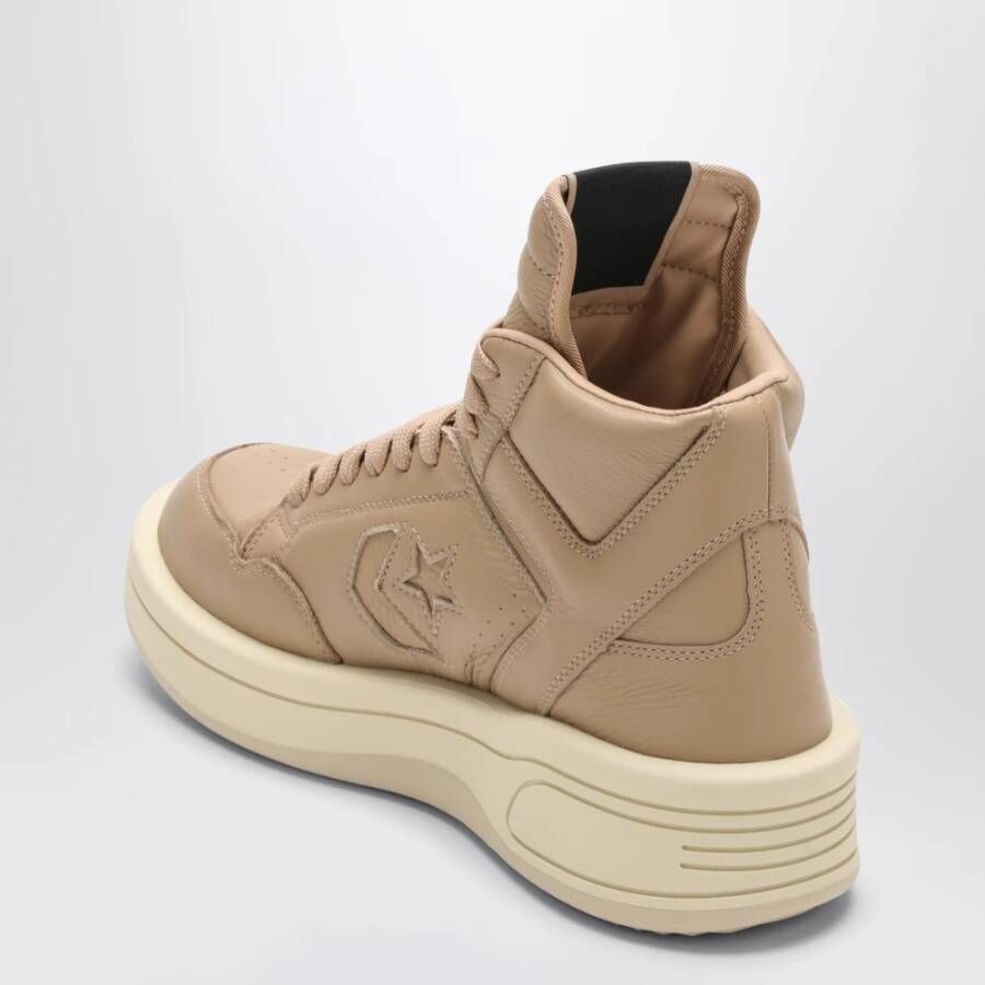 Rick Owens Hoge Top Sneaker Samenwerking Beige Heren