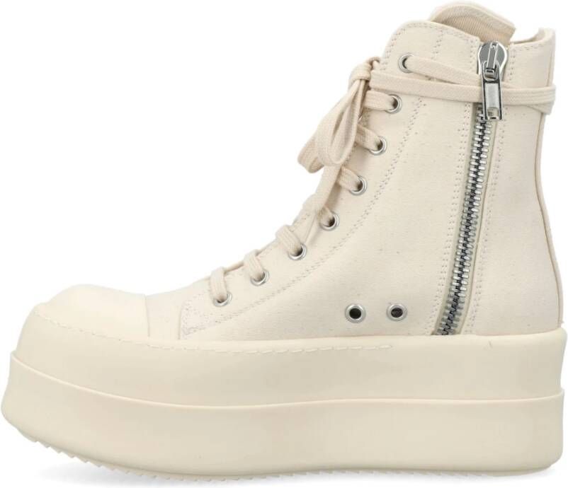 Rick Owens Puffer High Top Lace Sneakers Beige Dames