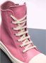 Rick Owens Leren High-Top Sneakers met Kantversiering Pink Dames - Thumbnail 2