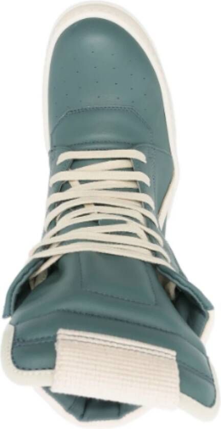 Rick Owens Leren Hoge Sneakers Mondwater Blue Dames