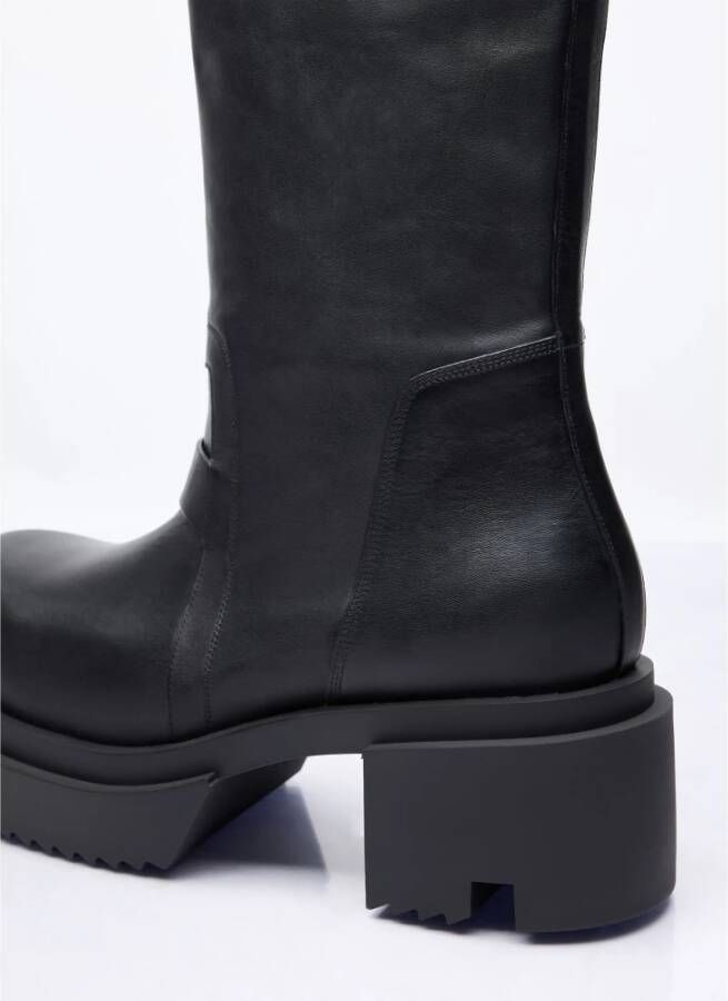 Rick Owens Leren Kniehoge Instaplaarzen Black Heren