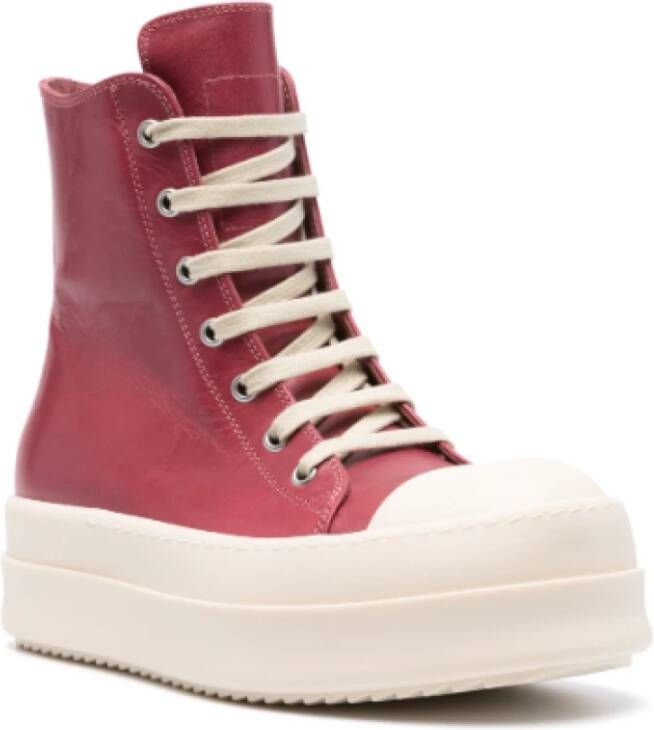 Rick Owens Leren Mega Bumper Sneakers Pink Dames