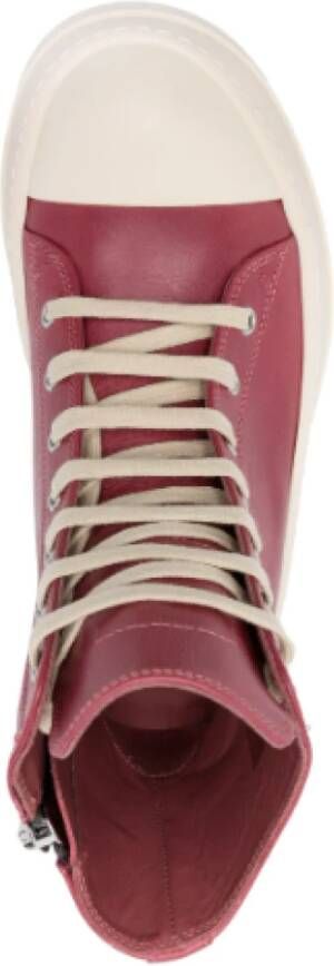 Rick Owens Leren Mega Bumper Sneakers Pink Dames