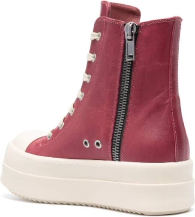 Rick Owens Leren Mega Bumper Sneakers Pink Dames