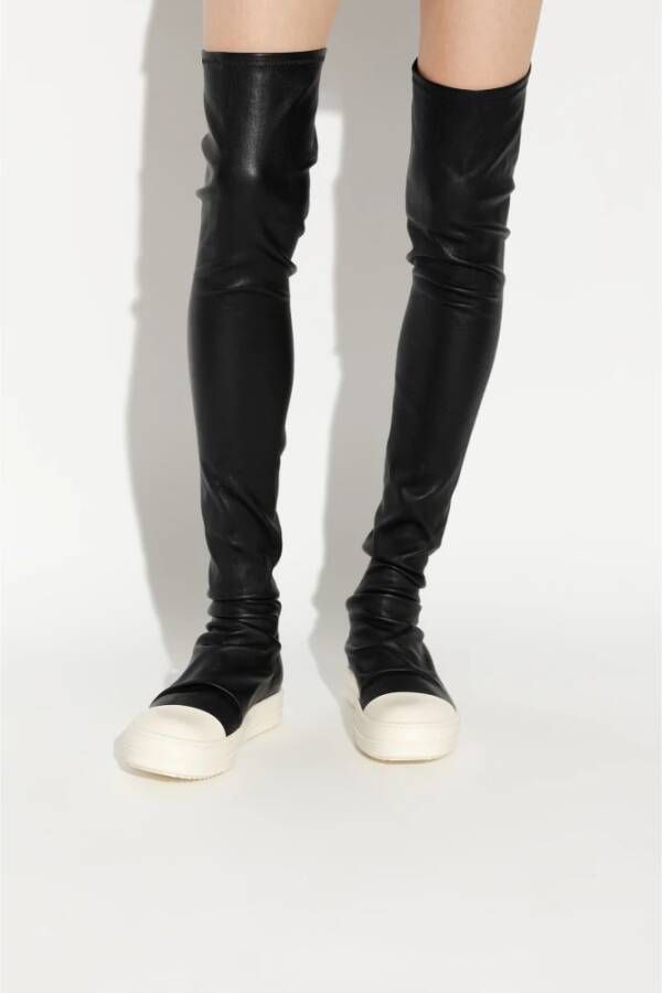 Rick Owens Leren over-de-knie laarzen Black Dames