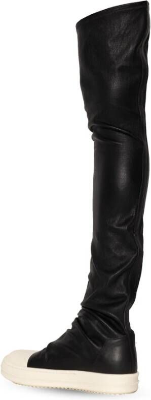 Rick Owens Leren over-de-knie laarzen Black Dames