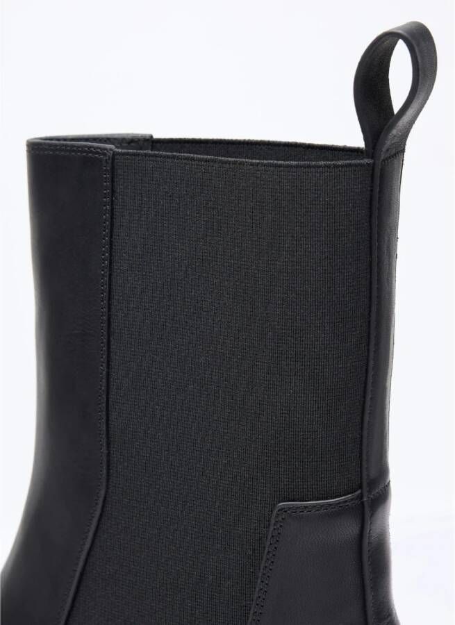 Rick Owens Leren Tractorlaarzen met Transparante Zool Black Heren