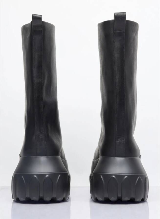 Rick Owens Oblique Mega Tractor Leren Laarzen Black Heren