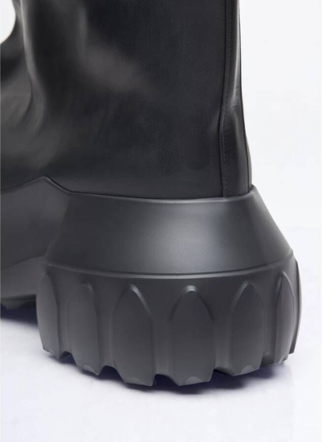 Rick Owens Oblique Mega Tractor Leren Laarzen Black Heren