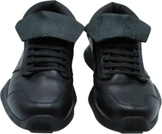 Rick Owens Pre-owned Leather sneakers Black Dames