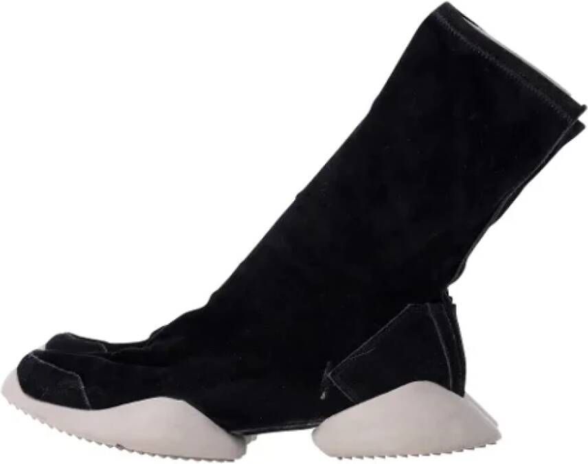 Rick Owens Pre-owned Suede sneakers Black Heren