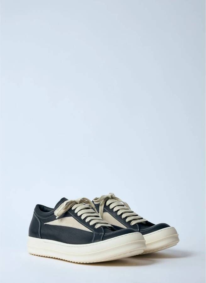 Rick Owens Retro Leren Sneakers Black Heren