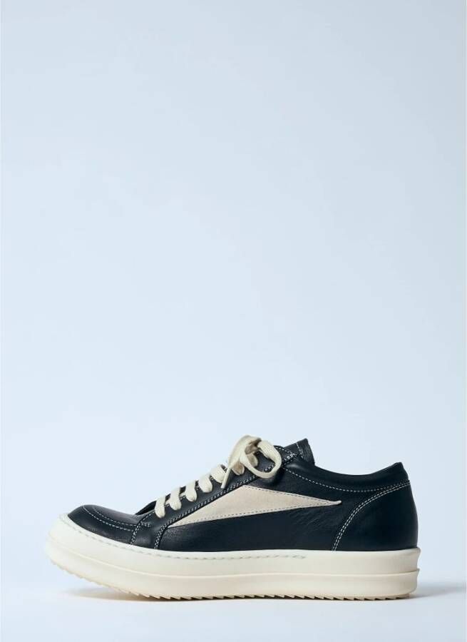 Rick Owens Retro Leren Sneakers Black Heren