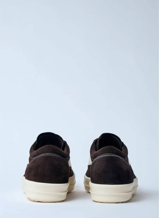 Rick Owens Retro Sneakers van Katoen met Suède Panelen Brown Heren