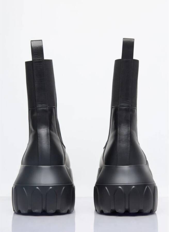 Rick Owens Stevige Leren Tractorlaarzen Black Dames