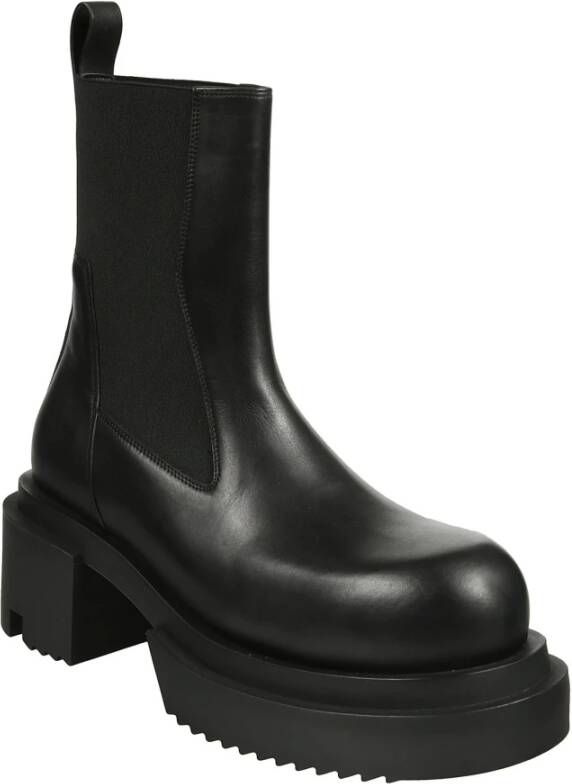 Rick Owens Stijlvolle Beatle Bogun Leren Jas Black Heren