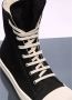 Rick Owens Twill High-Top Sneakers met Rits Black Heren - Thumbnail 2