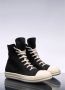 Rick Owens Twill High-Top Sneakers met Rits Black Heren - Thumbnail 3