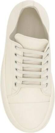 Rick Owens Vetersluiting Leren Platform Sneakers White Dames