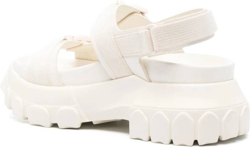 Rick Owens Witte Leren Casual Open Teen Sandalen White Dames