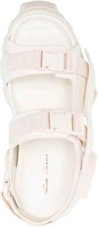 Rick Owens Witte Leren Casual Open Teen Sandalen White Dames