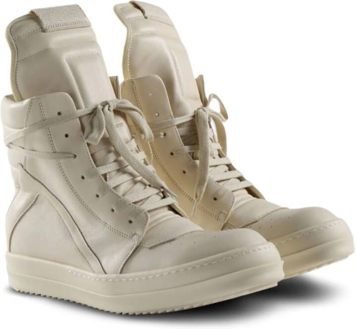 Rick Owens Witte Veterschoenen Rubberen Zool White Dames