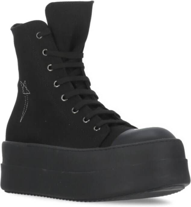 Rick Owens Zwarte hoge sneakers met logo Black Heren