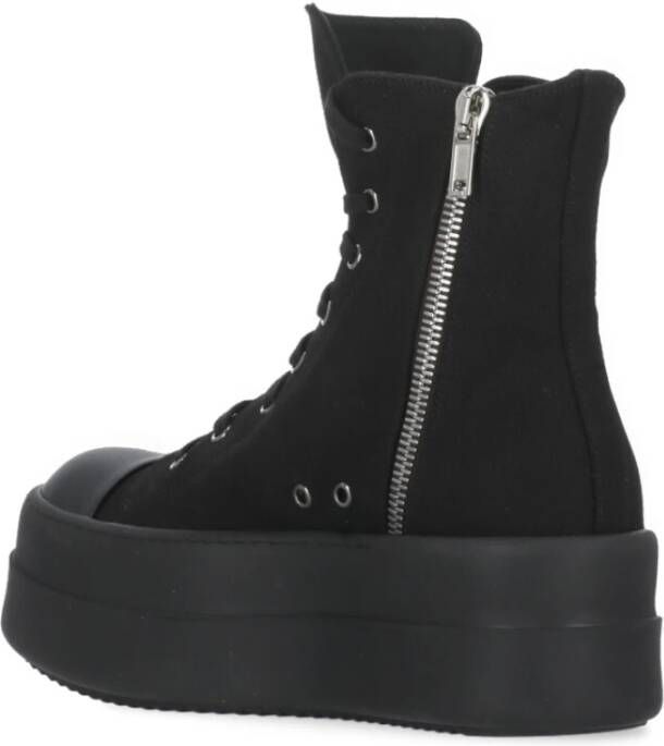 Rick Owens Zwarte hoge sneakers met logo Black Heren