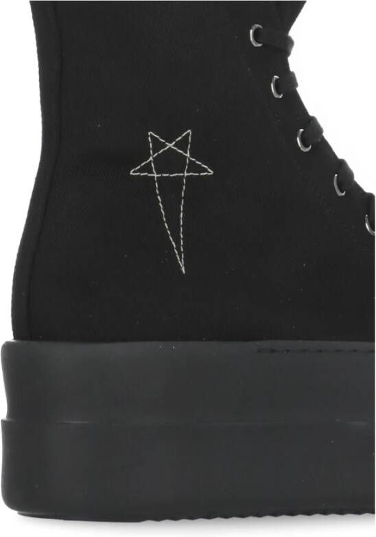 Rick Owens Zwarte hoge sneakers met logo Black Heren