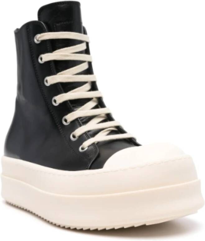 Rick Owens Zwarte Leren Bumper Sneakers Black Dames