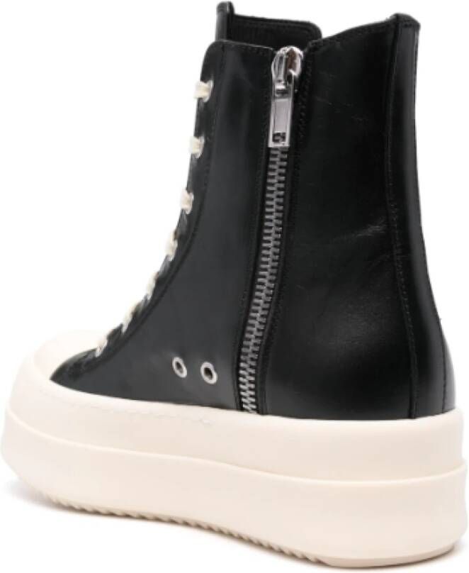 Rick Owens Zwarte Leren Bumper Sneakers Black Dames