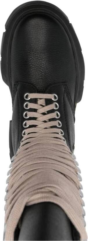 Rick Owens Zwarte Leren Enkellaarzen Black Dames