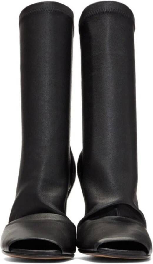 Rick Owens Zwarte Leren Enkellaarzen Black Dames