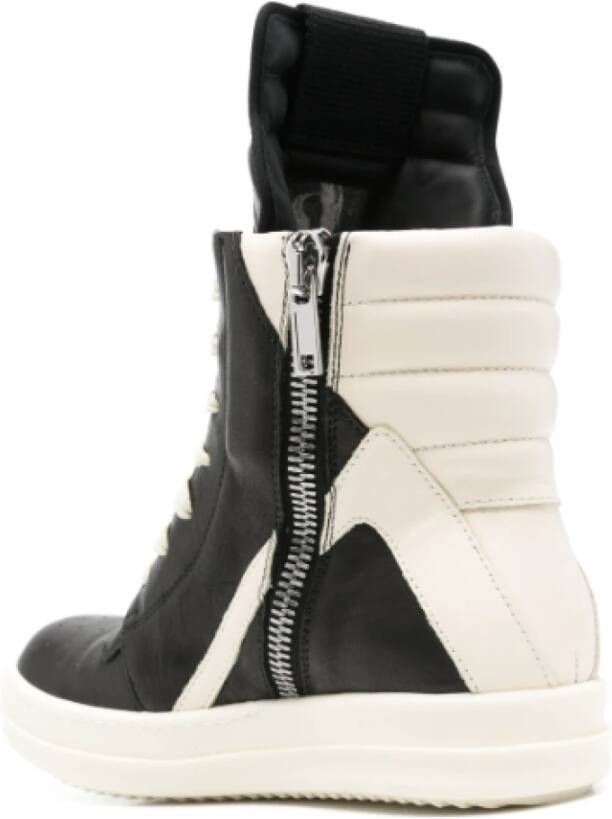 Rick Owens Zwarte Leren High Top Sneakers Black Dames