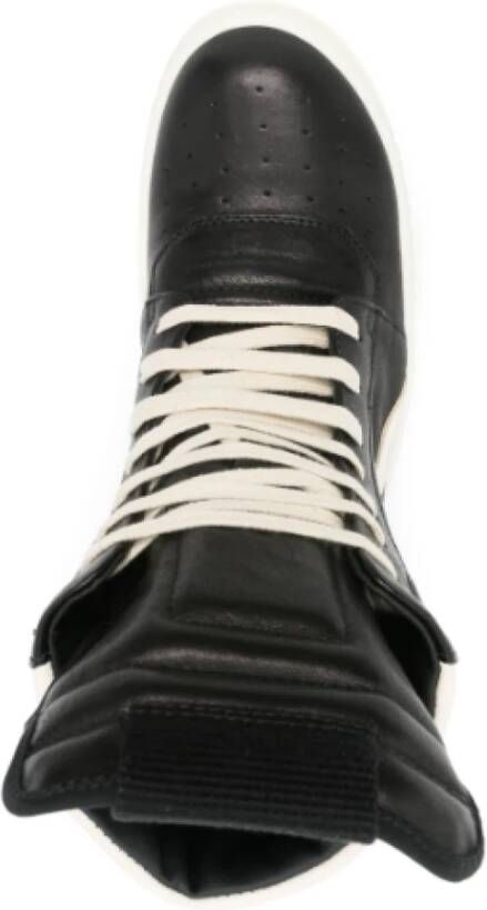 Rick Owens Zwarte Leren High Top Sneakers Black Dames