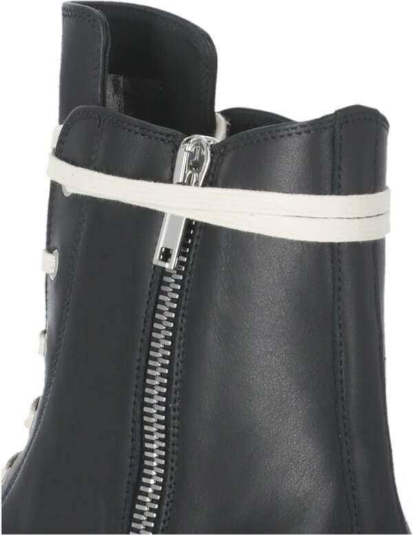 Rick Owens Zwarte Leren High Top Sneakers Black Dames