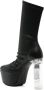 Rick Owens Zwarte leren peep toe kuitlaarzen Black Dames - Thumbnail 3