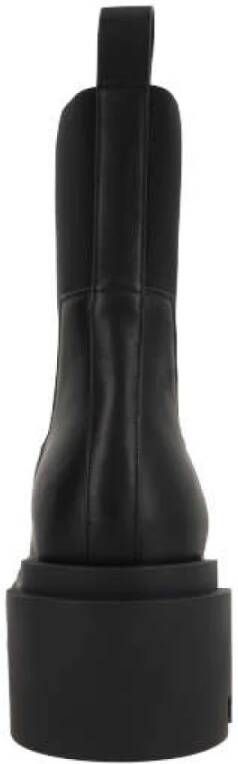 Rick Owens Zwarte Leren Platformlaarzen Black Dames