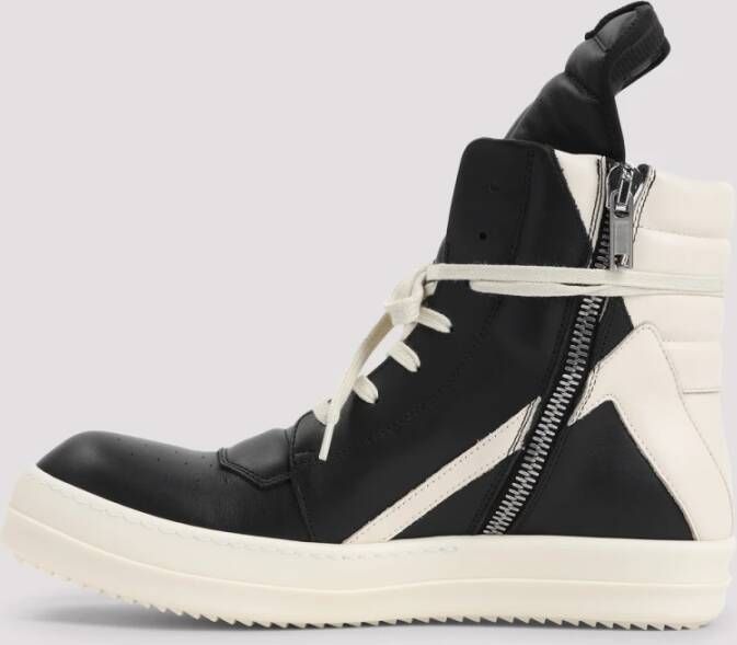 Rick Owens Zwarte Leren Sneakers Luxe Stijl Black Heren