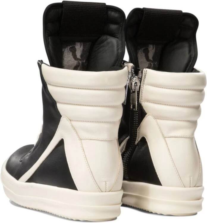 Rick Owens Zwarte Leren Sneakers Twee-Tint Ontwerp Black Dames