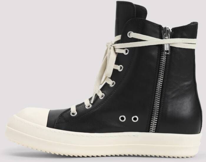 Rick Owens Zwarte Leren Sneakers Verhogen Stijl Black Heren